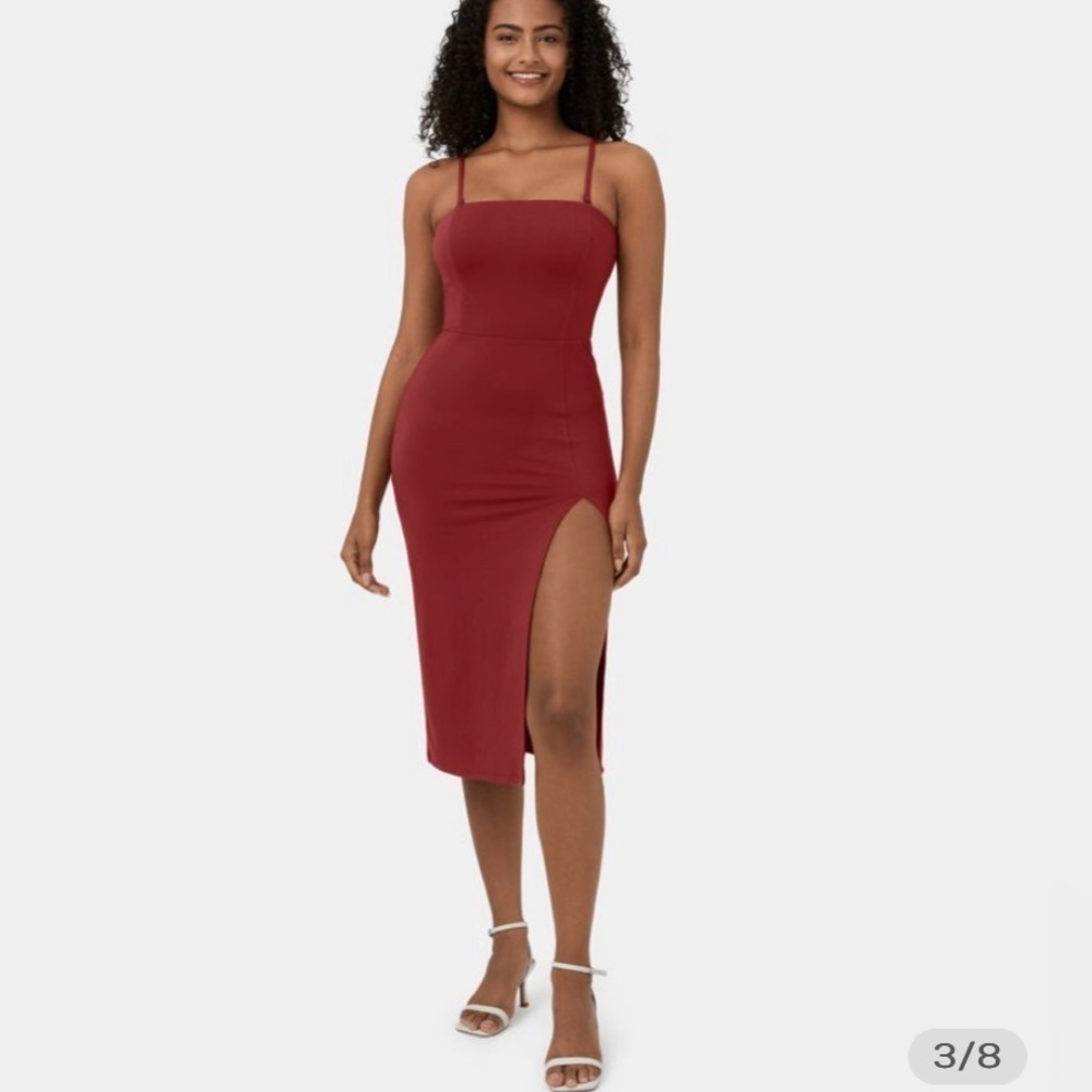 Halara Adjustable & Removable Strap Backless Split Midi Casual Dress size M